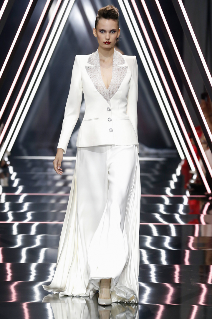 A model walks the runway during the Ralph & Russo Haute Couture Fall/Winter 2016-2017 show as part of Paris Fashion Week on July 4, 2016 in Paris, France.