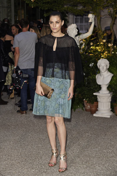 wearing Burberry at the Burberry September 2016 show during London Fashion Week SS17 at Makers House on September 19, 2016 in London, England.
