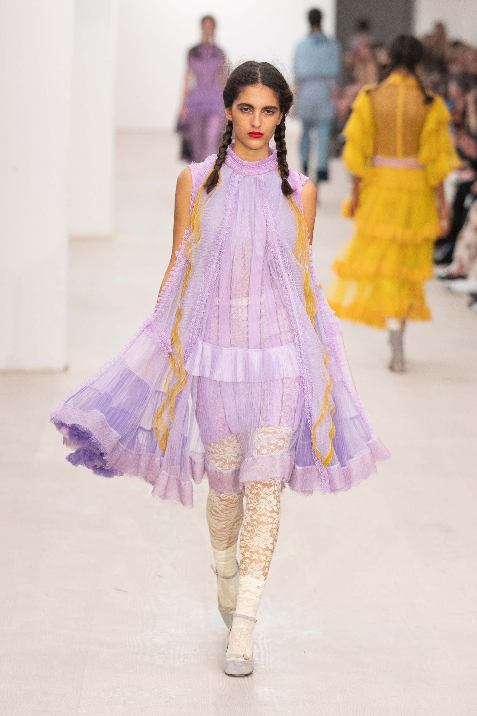 180 The Strand, London UK. 13th September 2019. Bora Aksu shows his Spring Summer 2020 designs. Â© Chris Yates