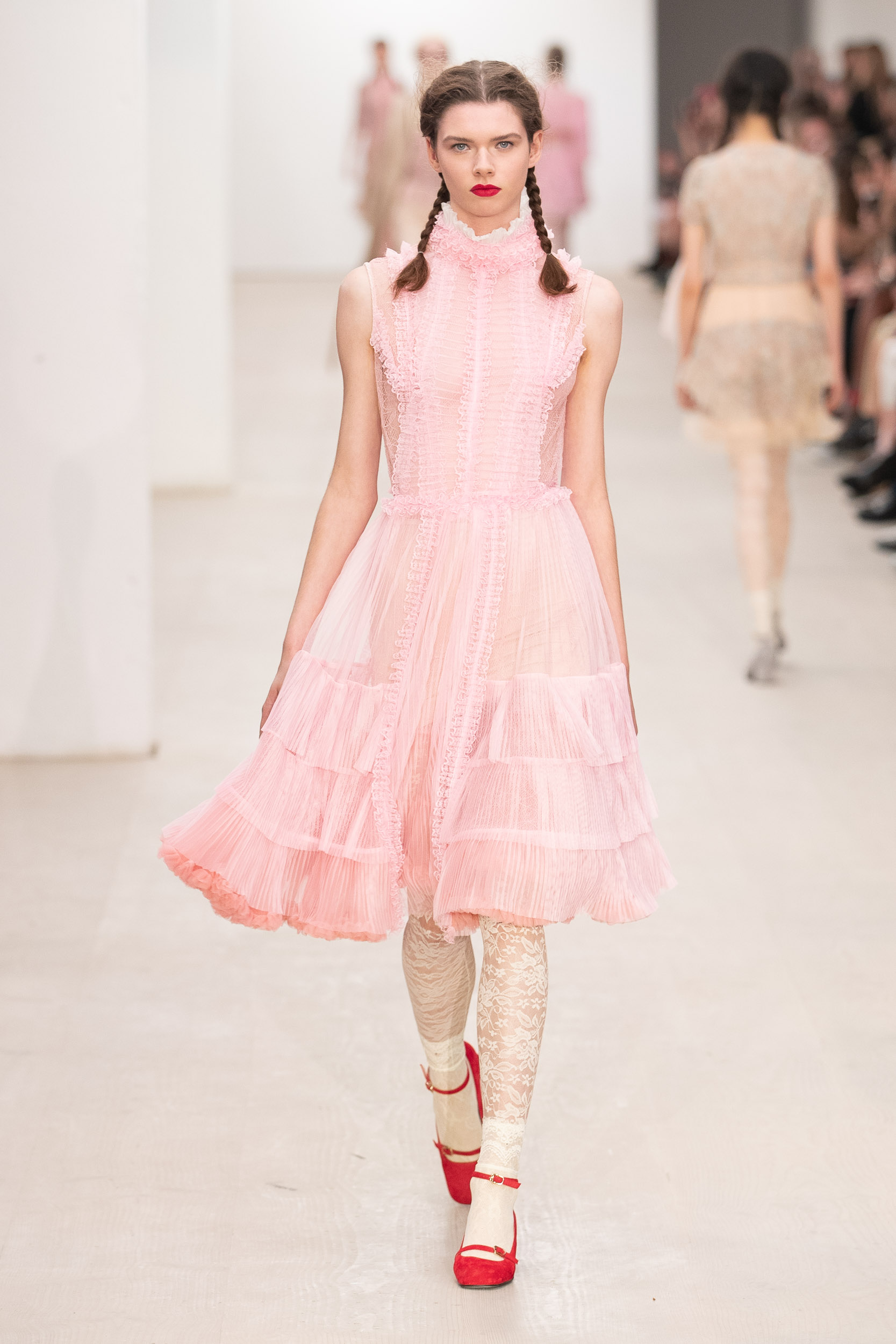 180 The Strand, London UK. 13th September 2019. Bora Aksu shows his Spring Summer 2020 designs. Â© Chris Yates