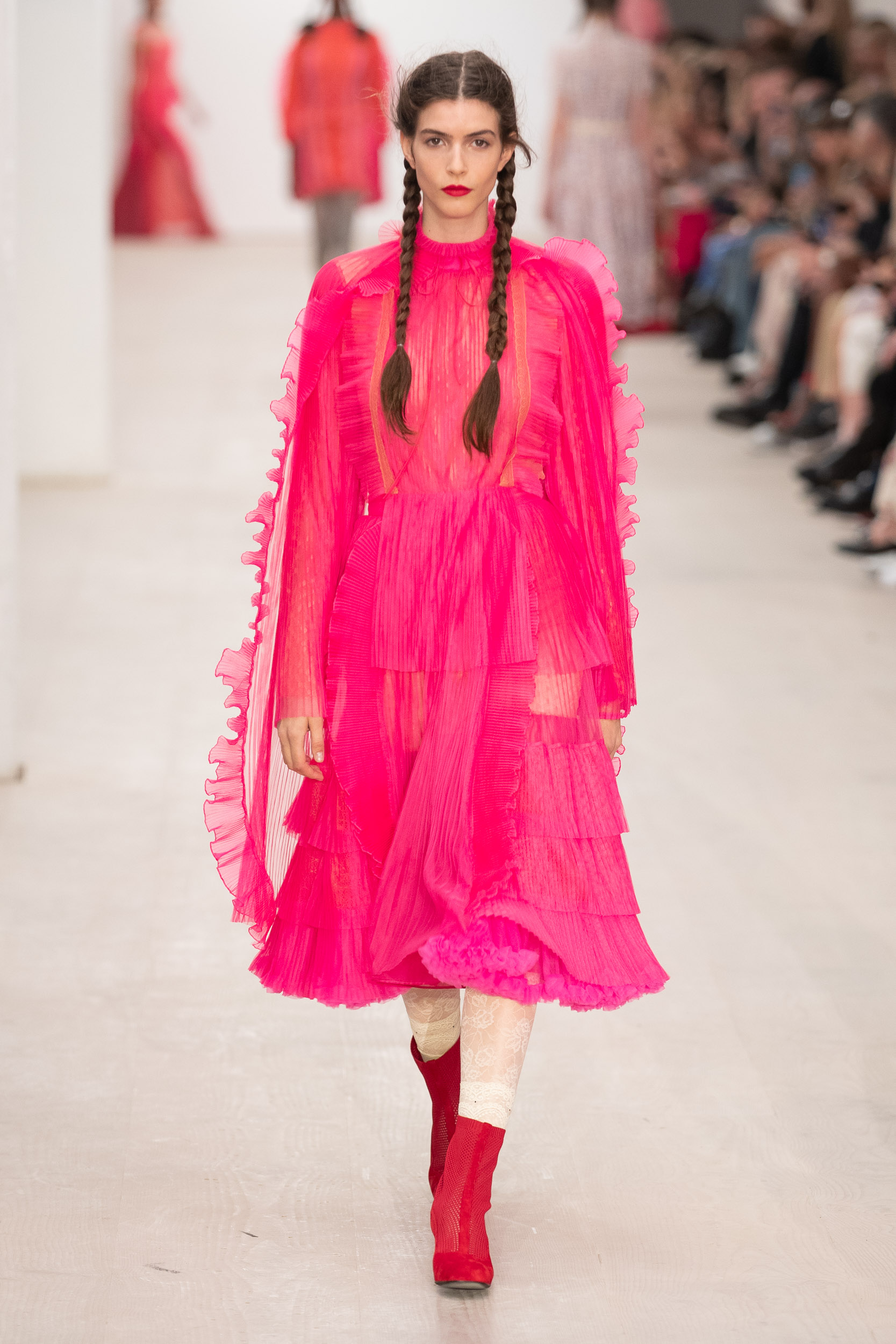 180 The Strand, London UK. 13th September 2019. Bora Aksu shows his Spring Summer 2020 designs. Â© Chris Yates