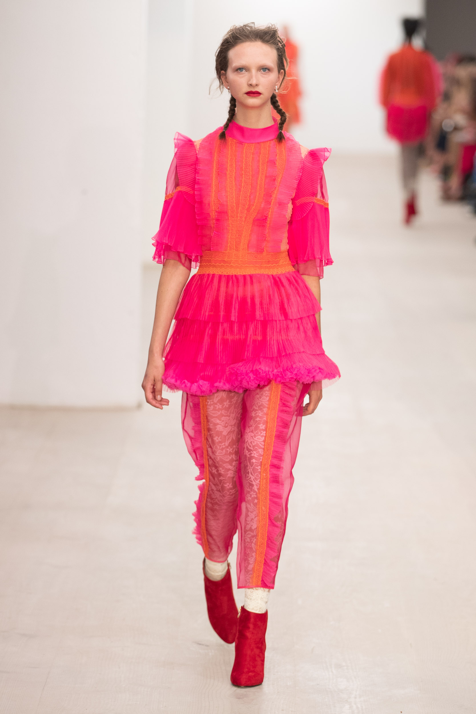 180 The Strand, London UK. 13th September 2019. Bora Aksu shows his Spring Summer 2020 designs. Â© Chris Yates