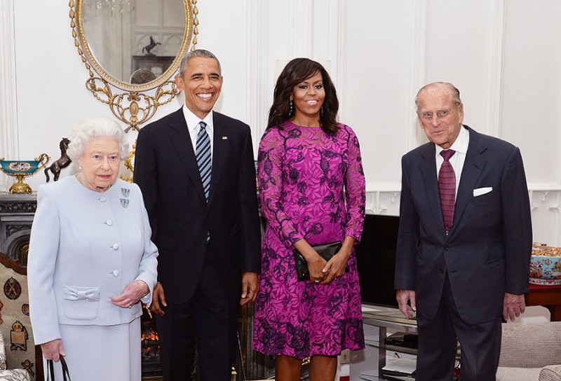 The Queen, & The Obama's Pose for Pictures Before Lunch