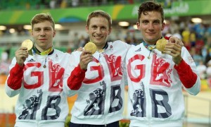 Phil Hindes, Callum Skinner and Jason Kenny at Rio 2016