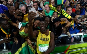 Usain Bolt at Rio 2016 - Selfies With Crowd