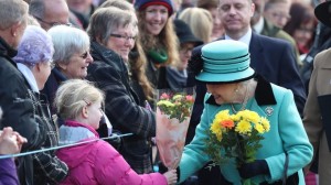 The Queen receives flowers at Sandringham on Sunday 5th February 2017