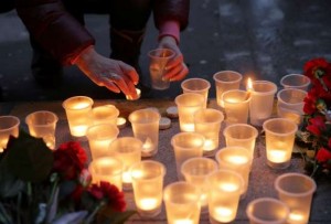 Candles Lit For Russian Metro Blast Victims