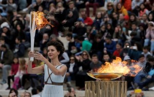 Flame Handover Ceremony For Pyeongchang 2018 Olympics