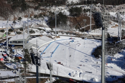 The Alpensia Cross-Country Skiing Centre Seen From The Top Of The Jumping Ramp