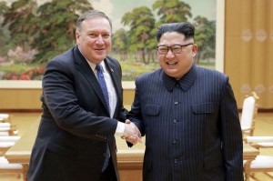 Mike Pompeo & Kim Jong Un Shake Hands